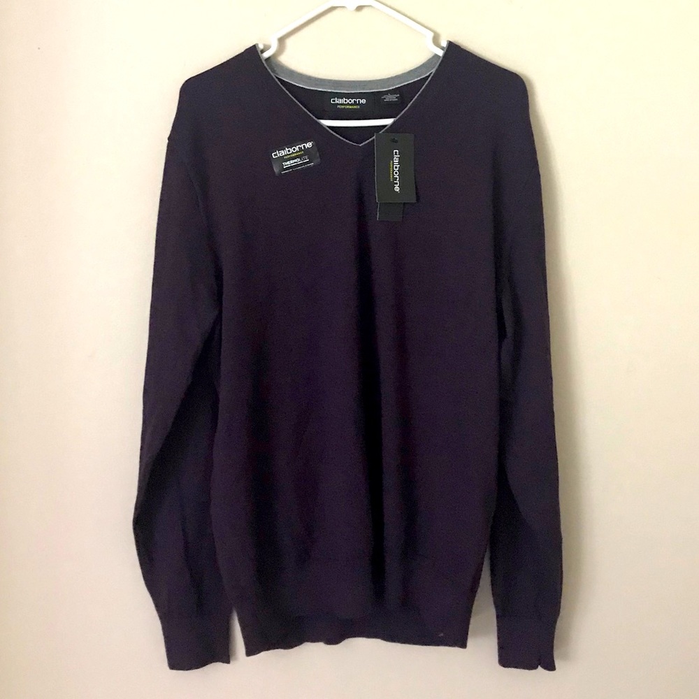 NWT Claiborne performance purple sweater